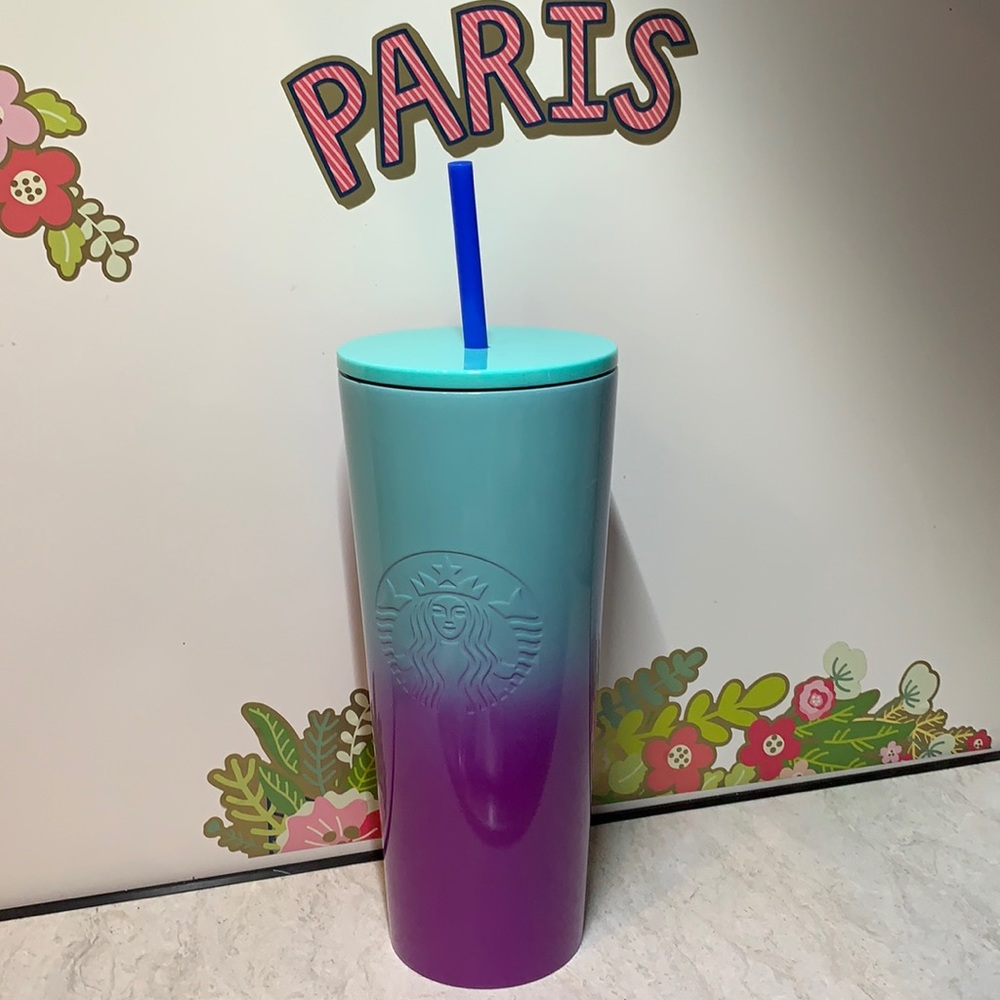 ⭐️⭐️NEW STARBUCKS TEAL & PURPLE  TUMBLER - Picture 2 of 3